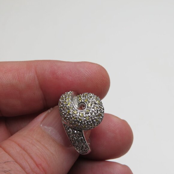 *Sterling Silver Yellow & White Diamond Ring Band - Picture 4 of 5